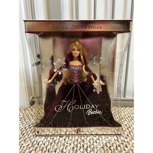 NEW & RARE! 2004 SPECIAL EDITION HOLIDAY BARBIE BURGUNDY DRESS!